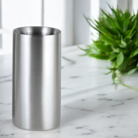 StainlessLUX 73299 Double-Walled Stainless Steel Drinking Glass/Water Tumbler (12 Oz.) - Irregular with Minor Costmetic Interior Dents/Scatches