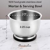 StainlessLUX 75551 Large Brushed Stainless Steel Mortar and Pestle Set/Spice Grinder/Molcajete, 18-Ounce/2.25-Cup