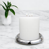StainlessLUX 76129 Brilliant Stainless Steel Candle Holder for 2-inch to 3-inch Pillar Candles