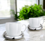 StainlessLUX 77319 Two-tone Stainless Steel Round Coaster Set (4 Pieces / Set)
