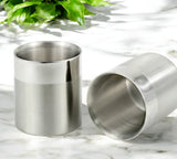 StainlessLUX 77351 Two-tone Double-walled Stainless Steel Small Drinking Glasses / Water Tumblers (10 Oz. / 1.25 Cup) 3.1 Inch Diameter x 3.465 Inch Height (2 Glasses / Set)