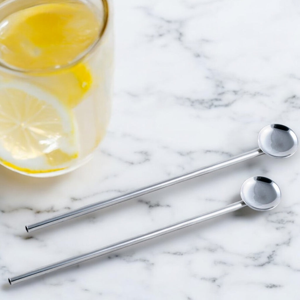 StainlessLUX 77503 Brilliant Stainless Steel Straw / Stirrer Set