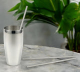 StainlessLUX 77512 Extra-long Stainless Steel Milkshake Straws / Smoothie Straw Set, 12 Inches Long x 0.3 Inches Diameter, Brilliant Finish (2 Straws / Set)