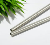 StainlessLUX 77510 Stainless Steel Straight Milkshake Straws / Smoothie Straw Set, 8.5 Inches Long x 0.3 Inches Diameter, Brilliant Finish (2 Straws / Set)
