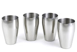 StainlessLUX 77334 Brilliant Stainless Steel Drinking Glass / Tumbler / Pub Glass Set (4 Tumblers / Set)