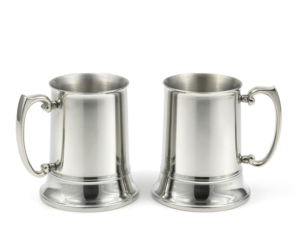 StainlessLUX 77311 Brilliant Stainless Steel Beer Mugs / Craft