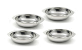 StainlessLUX 77542 Four-Piece Brilliant Stainless Steel Salad Bowl / Side Dish Set of 4