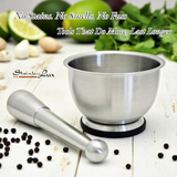 StainlessLUX 75551 Large Brushed Stainless Steel Mortar and Pestle Set/Spice Grinder/Molcajete, 18-Ounce/2.25-Cup