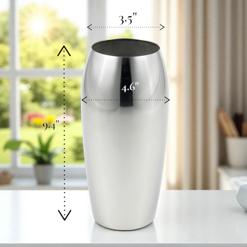 StainlessLUX 72202 Brilliant Oblong Stainless Steel Flower Vase
