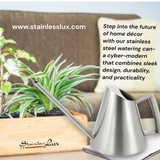 StainlessLUX 72253 Brushed Small Stainless Steel Watering Can (27 Oz)