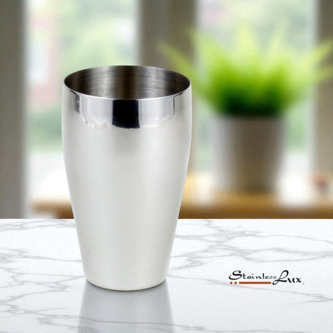 StainlessLUX 73259 Brilliant Stainless Steel Drinking Glass / Water Tumbler / Pub Glass (18 Oz.)