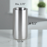 StainlessLUX 73261 Double Walled Stainless Steel Drinking Glass, 12-Ounce/1.5-Cup