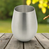 StainlessLUX 73343 Brushed Stainless Steel Tumbler / Glass Cup / Wine Glass (18 fl oz)