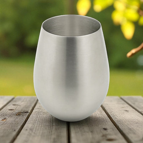 StainlessLUX 73343 Brushed Stainless Steel Tumbler / Glass Cup / Wine Glass (18 fl oz)
