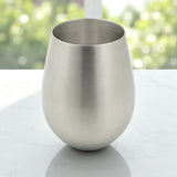 StainlessLUX 73343 Brushed Stainless Steel Tumbler / Glass Cup / Wine Glass (18 fl oz)