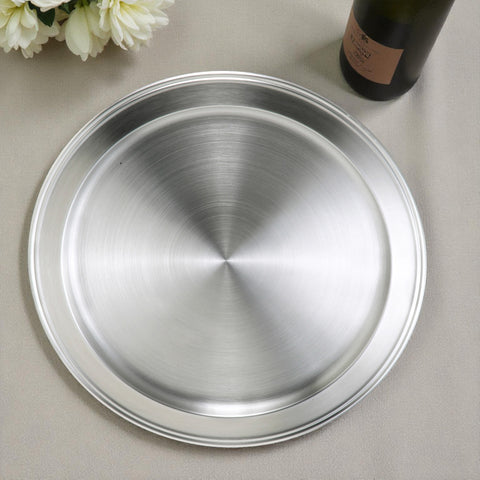 StainlessLUX 75098 Stainless Steel Brushed finish Round Charger Plate / Service Tray – 12.75"