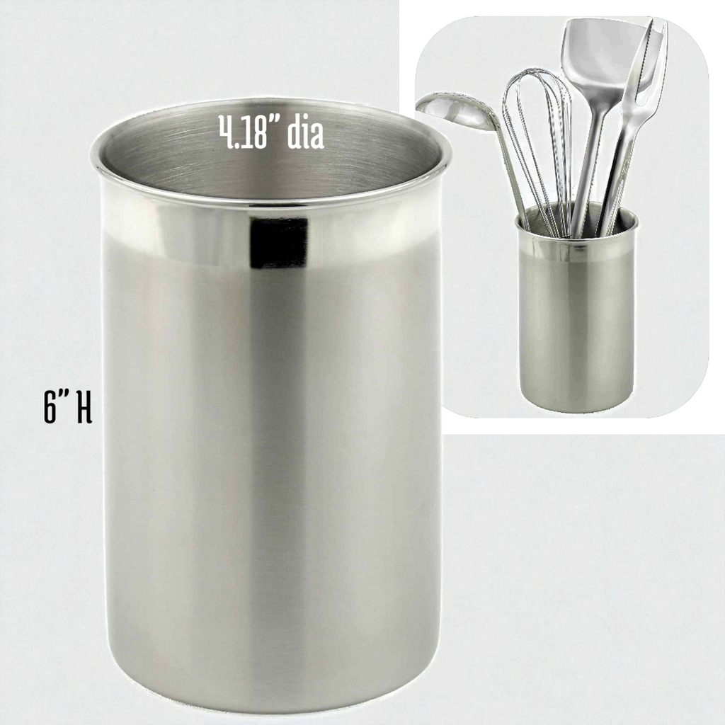 StainlessLUX 75333 Stainless Steel Utensil Holder / Kitchen Crock with Minor Cosmetic Interior Dents