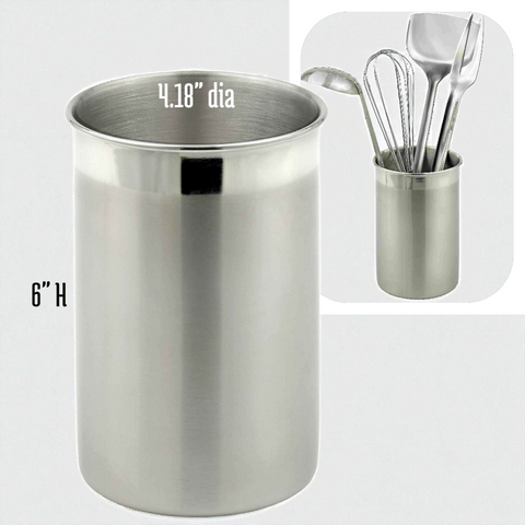 StainlessLUX 75333 Stainless Steel Utensil Holder / Kitchen Crock with Minor Cosmetic Interior Dents