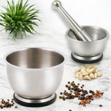 StainlessLUX 75553 Brushed Stainless Steel Mortar / Serving Bowl (Pestle not included)