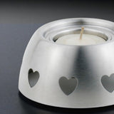 StainlessLUX 77634 Brushed Stainless Steel Tealight Candle Holder Set of 2