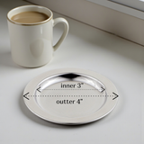 StainlessLUX 77320 Cute Brilliant Stainless Steel Round Coaster Set (4 Pieces / Set)