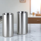 StainlessLUX 77324 Brushed Double-Walled Stainless Steel Drinking Glass / Water Tumbler (12 Oz.) (2 Glasses / Set)