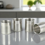 StainlessLUX 77350 Two-tone Double-walled Stainless Steel Small Drinking Glasses / Water Tumblers (10 Oz. / 1.25 Cup) 3.1 Inch Diameter X 3.465 Inch Height (4 Cups / Set)