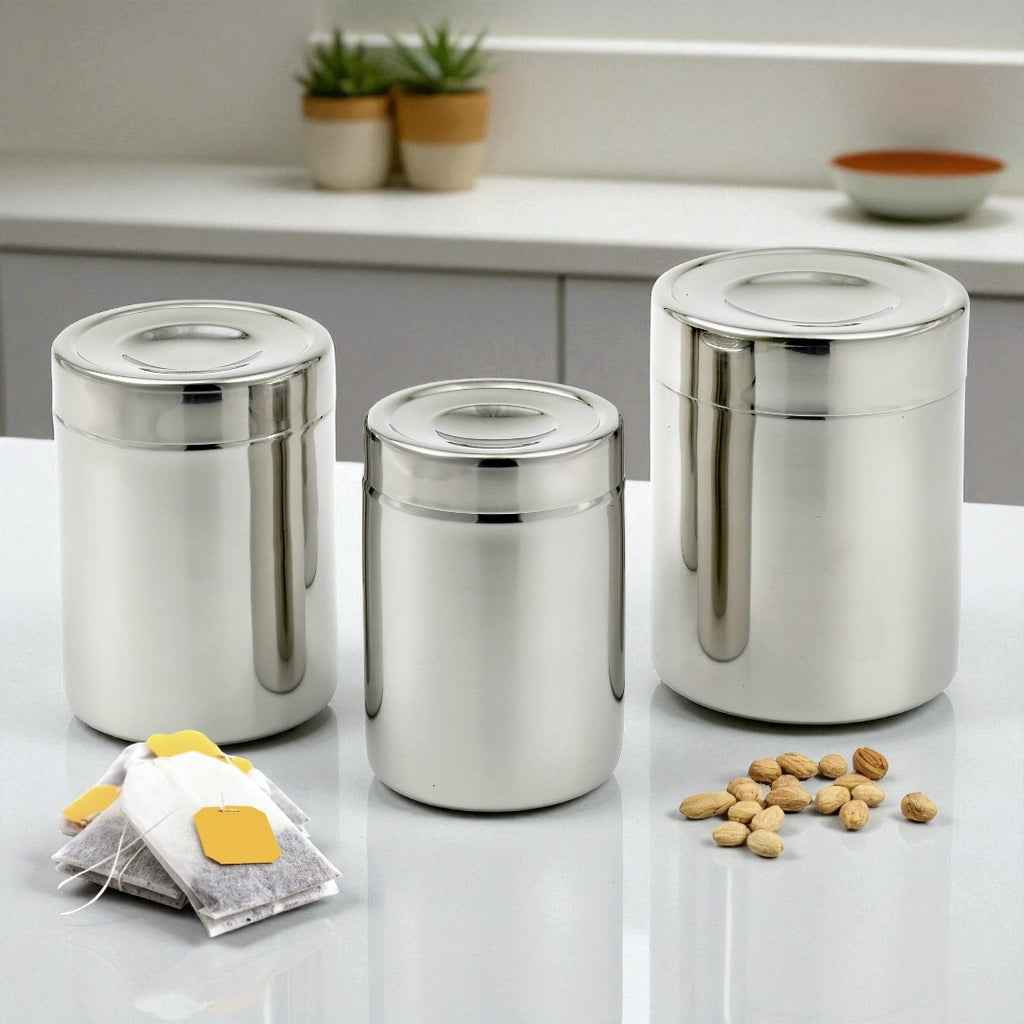 StainlessLUX 77406 Brillant Stainless Steel Canister Set