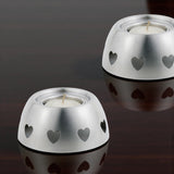 StainlessLUX 77634 Brushed Stainless Steel Tealight Candle Holder Set of 2